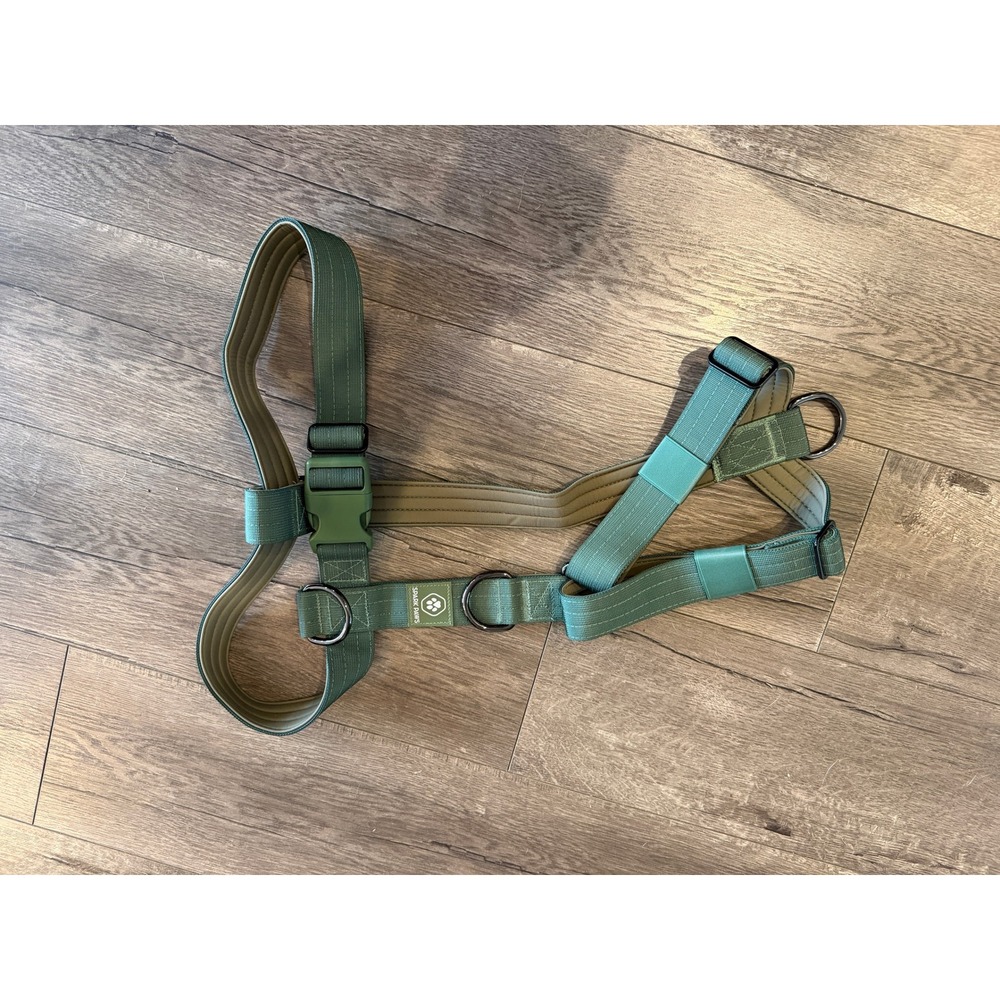 Spark‎ Paws Comfort Control Dog Harness Sage Green Tan Padded Adjustable No-Pull